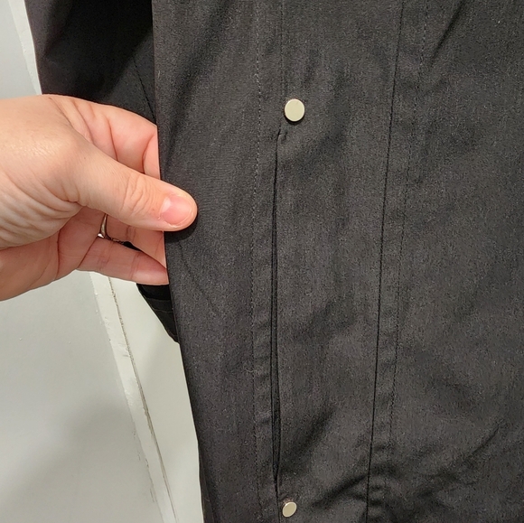 London Fog Black Rain Resist Coat‎ Hooded Women's Size Large - Picture 5 of 10